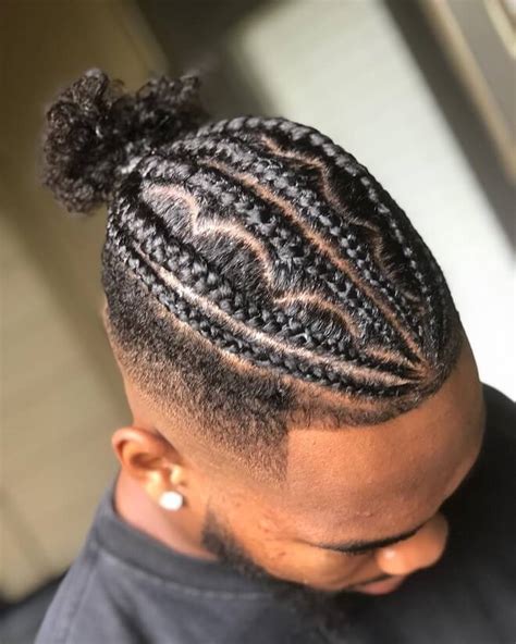 braided bun for men|men's braids bun hairstyles.